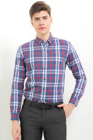Cardinal Kemeja Lengan Panjang Slim Fit Pria F2642J02H