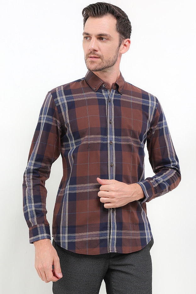 Cardinal Kemeja Lengan Panjang Slim Fit Pria F2782J03B