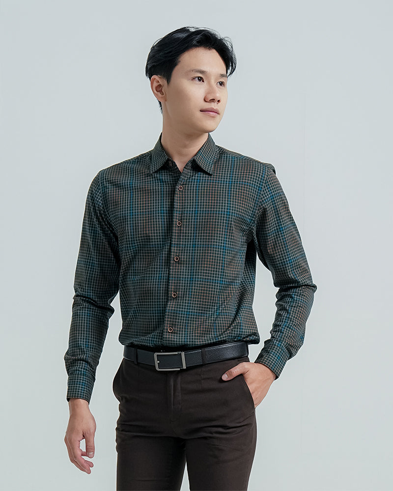 Cardinal Kemeja Lengan Panjang Slim Fit Pria F2835J06C