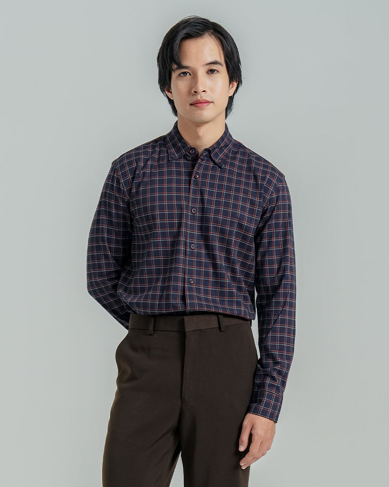 Cardinal Kemeja Lengan Panjang Slim Fit Pria F2839J02E