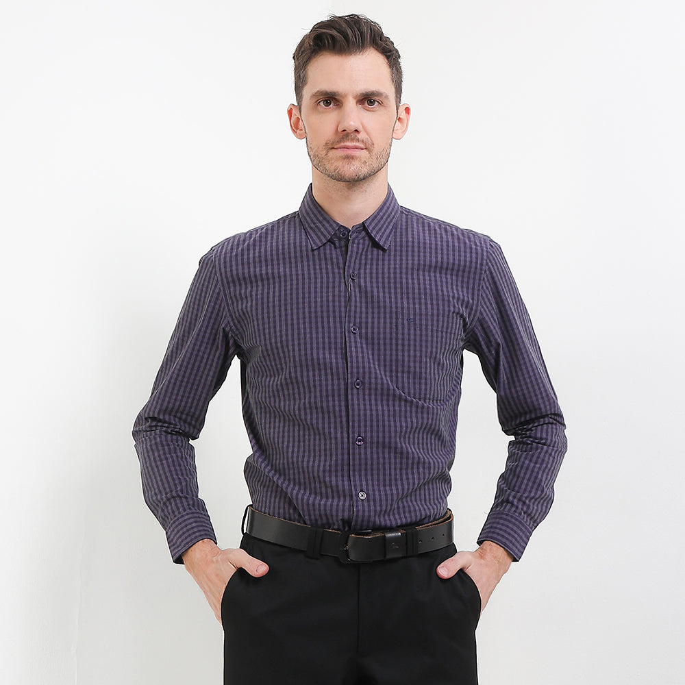 Cardinal Kemeja Lengan Panjang Slim Fit Pria F6155J02H