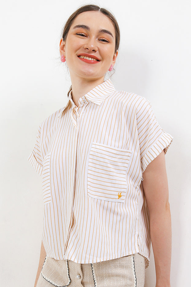 Cardinal Kemeja Lengan Pendek Oversize Wanita G1111P07A