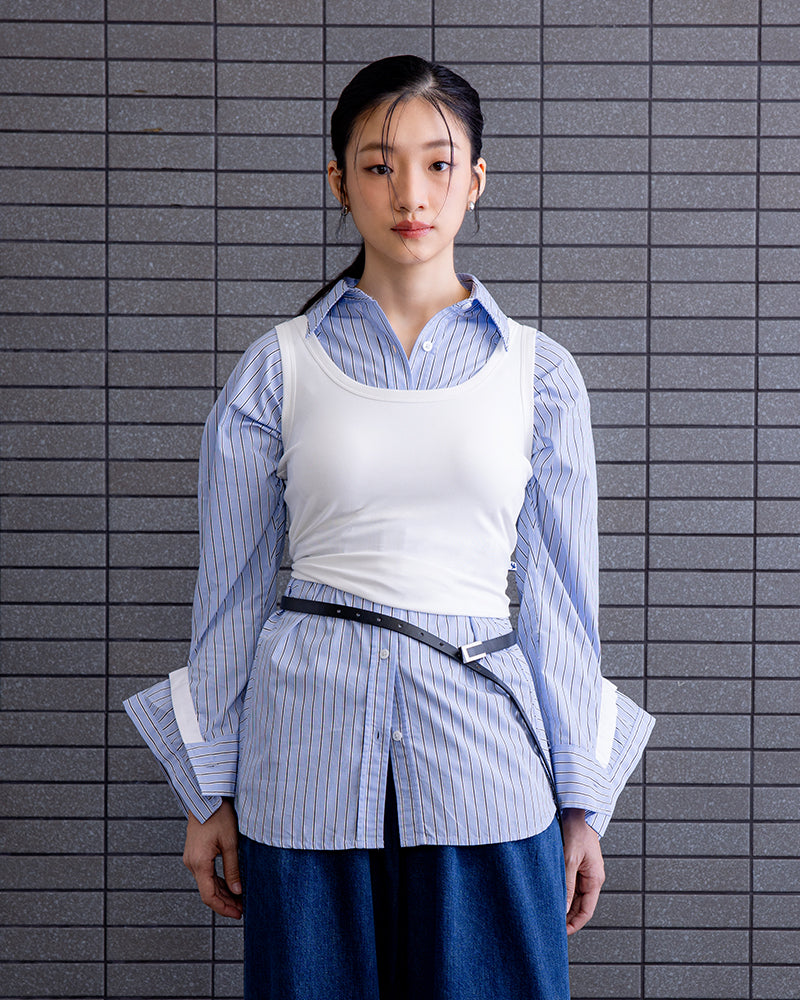 Blue Striped Oversized Shirt