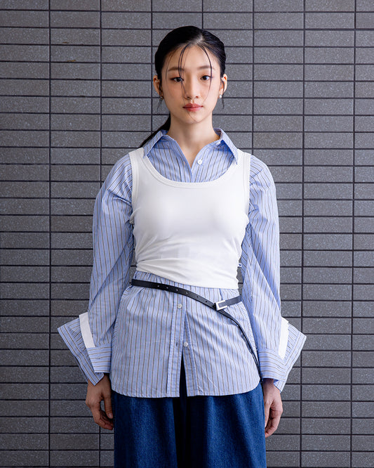 Blue Striped Oversized Shirt