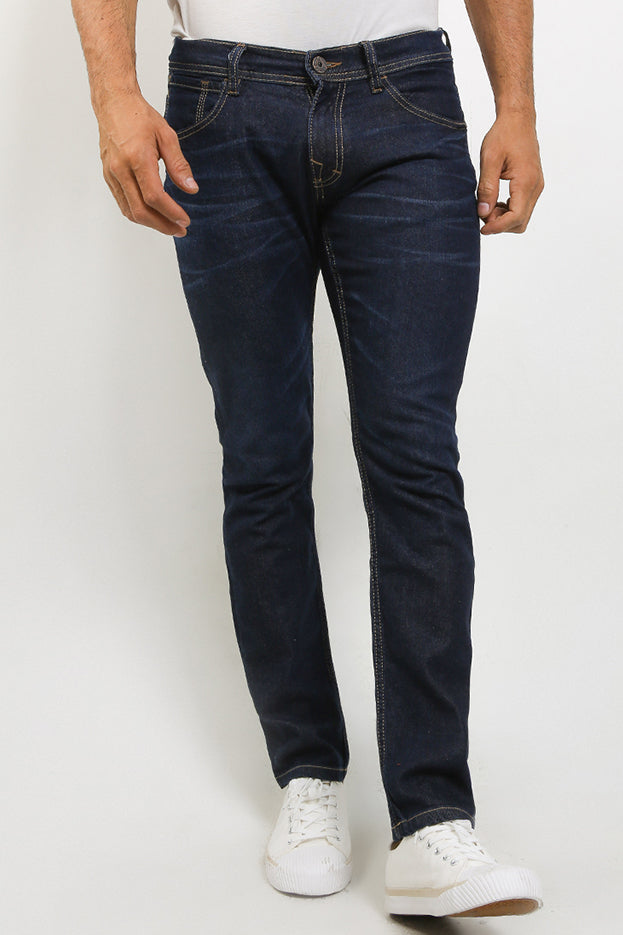 Celana Panjang Jeans Straight Slim Pria CDL H0196BK14A