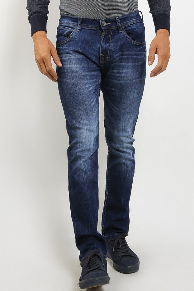 Celana Panjang Jeans Straight Slim Pria CDL H0197BK15A