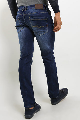 Celana Panjang Jeans Straight Slim Pria CDL H0197BK15A