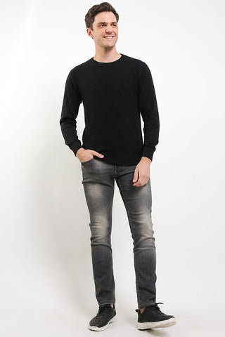 Celana Panjang Jeans Straight Slim Pria CDL H0198BK04A