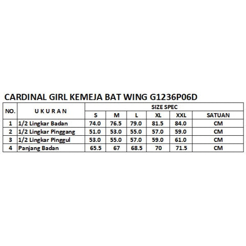Cardinal Kemeja Youtifull Bat Wing Wanita G1228P06B