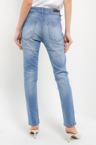 CDL Celana Panjang High Waist Skinny Wanita P0034BK16C