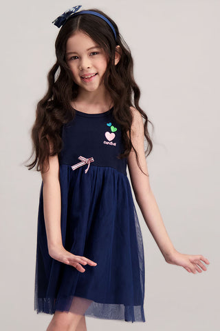 CARDINAL KIDS GIRL 7 DRESS  (NAVY)