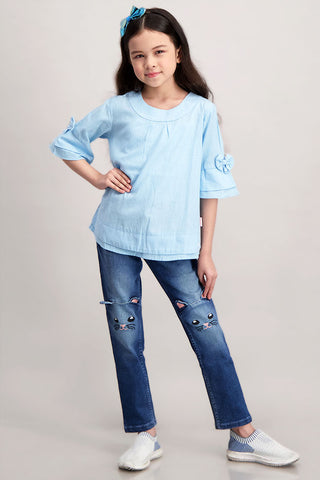 CARDINAL KIDS GIRL BLOUSE 8 (BIRU)