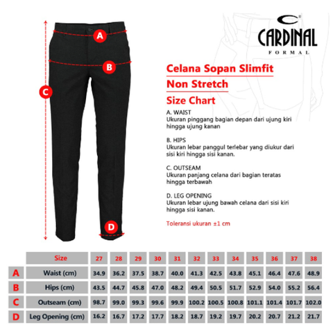 Cardinal Celana Panjang Chinos Slim Fit Pria F4088BK01A