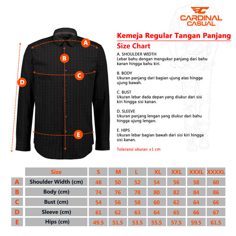 Cardinal Kemeja Lengan Panjang Pria E0041J06A