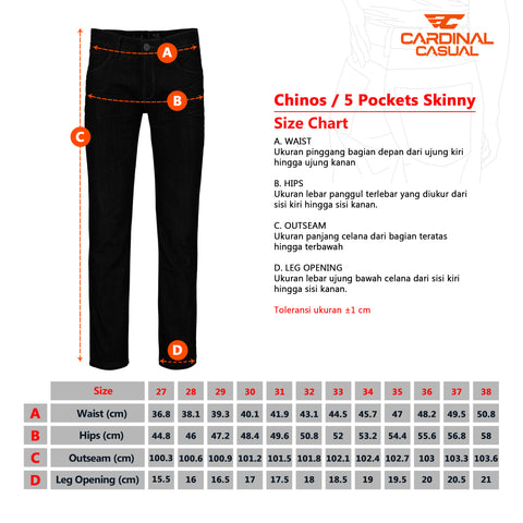 Cardinal Celana Panjang Chinos Skinny Pria E0112BK01B