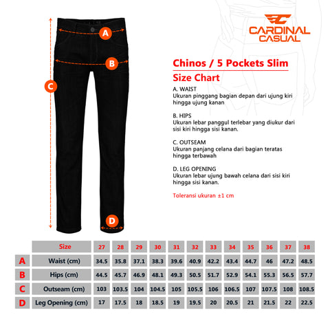 Cardinal Celana Panjang Chinos Slim Fit Pria E0249BK03D