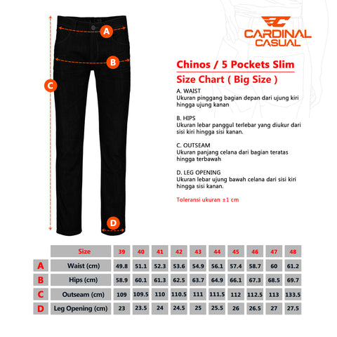 Cardinal Celana Panjang Chinos Slim Fit Pria Big Size E0247C03H