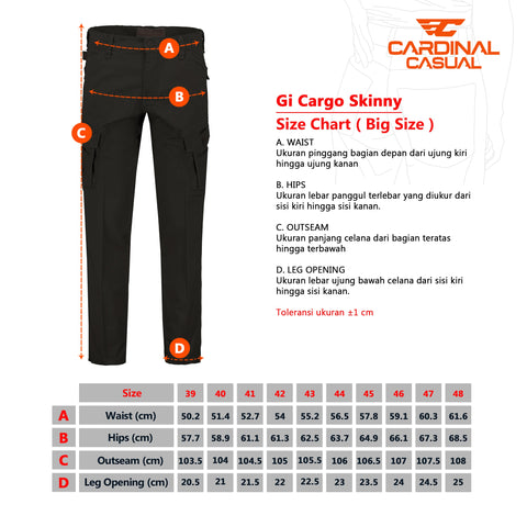 Cardinal Celana Panjang Alter Kargo GI Skinny Pria Big Size EL006C06A