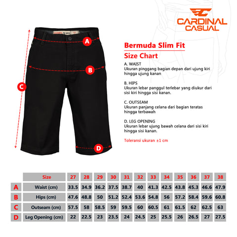 Cardinal Celana Pendek Bermuda Slim Fit Pria E0010F03A