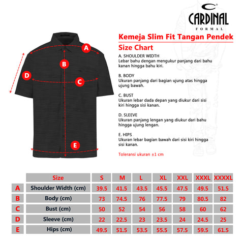 Cardinal Kemeja Lengan Pendek Slim Fit Pria F7056P02B