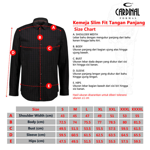 Cardinal Kemeja Lengan Panjang Slim Fit Pria F2745J06A