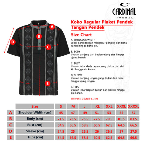 Cardinal Kemeja Koko Lengan Pendek E0844P08D