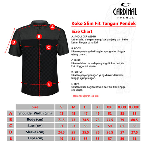 Cardinal Kemeja Koko Lengan Pendek F4068P08A