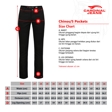 Celana Panjang Jeans Straight Slim Pria Cardinal C0872BK01A