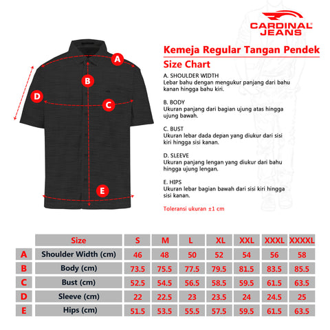 Cardinal Kemeja Lengan Pendek Pria C0014P02B