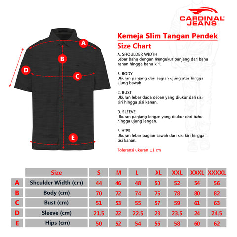Cardinal Kemeja Lengan Pendek Slim Fit Pria C2235P02H
