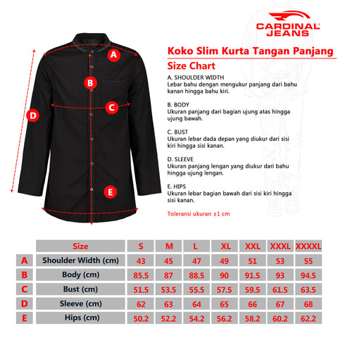 CARDINAL JEANS KEMEJA KOKO 15 (HITAM)