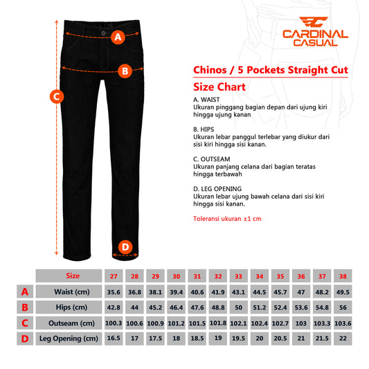 Cardinal Celana Panjang Straight Cut Pria E0947BK06F