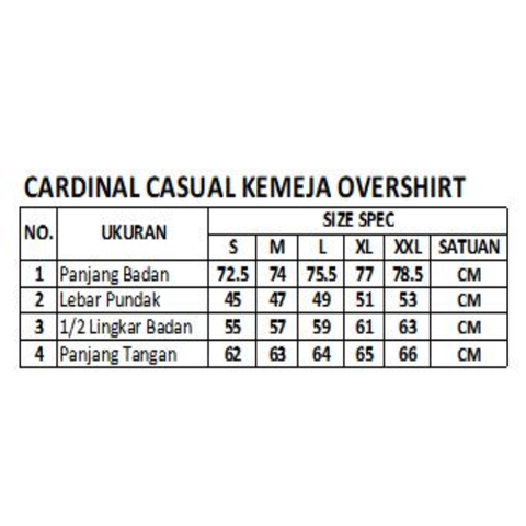 Cardinal Kemeja Alter Lengan Panjang Overshirt Pria EL007J03B