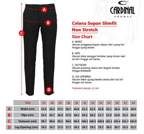 Cardinal Celana Panjang Formal Slim Fit Pria F2000BK03C