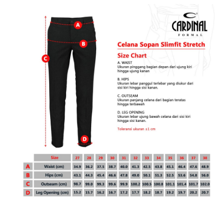 Cardinal Celana Panjang Formal Slim Fit Pria F0451BK03C