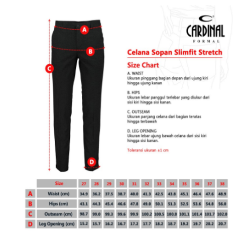 Cardinal Celana Panjang Formal Slim Fit Pria F4241BK02H
